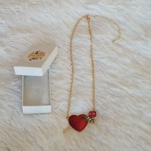 Fashion heart/rose pendant necklace